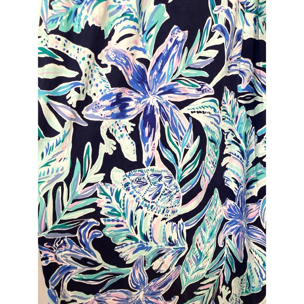 Lilly Pulitzer NWT Malia Maxi Dress High Tide Navy Ready Set Gecko Size Large - Picture 7 of 16